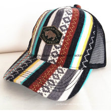 Gorra de béisbol bordada de la tela cruzada del algodón del tamaño completo estirable